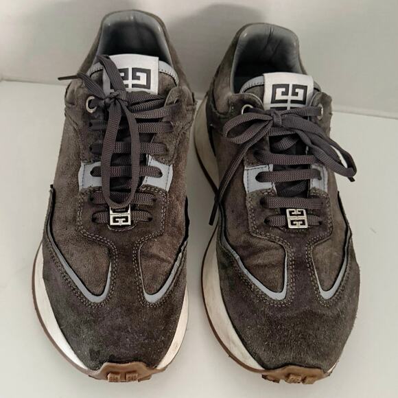 Givenchy low SUEDE running sneaker grey gray RUNNER calf leather ITALY 42 US 9.5